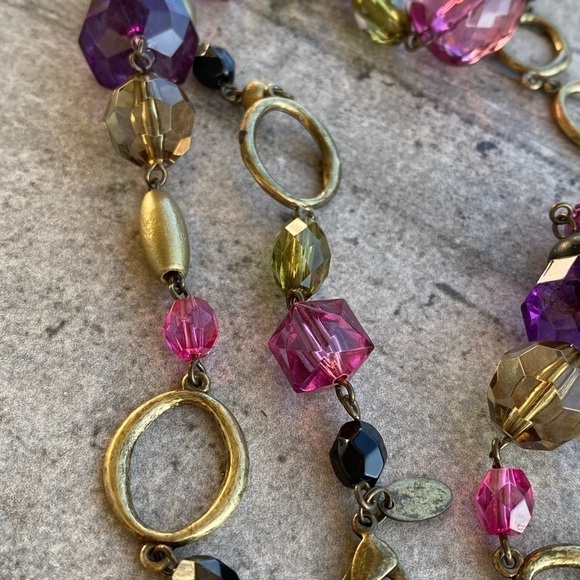 Lia Sophia Necklace Long Beaded Asymmetric Antique Bronze Tone 38”+3” - Picture 8 of 10